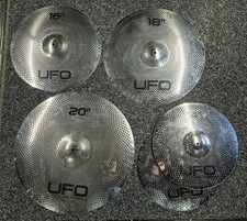 UFO LOW VOLUME BECKEN SET INKL. 14 MÜTZEN/16/18 CR'S/20" RIDE, KOSTENLOSER VERSAND, NUR UK