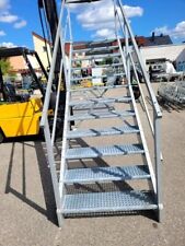 Treppe Stahltreppe Höhe ca 230cm verzinkter Gitterrost 12 Stufen Wangen lackiert
