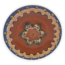 Wandteller Bulgarische Keramik Volkskunst Handbemalt Dekor Geschirr Vintage 70er