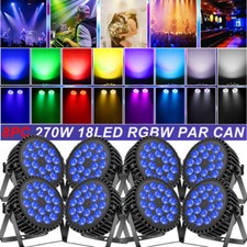 8x 270W 18LED Par Licht Bühnenbeleuchtung RGBW DMX Strobe Beam DJ Disco Licht