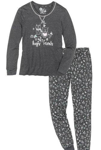 Damen set pyjama grau - set, in