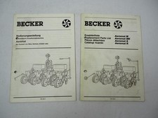 Becker Aeromat M MK S R Sämaschine Betriebsanleitung Ersatzteilliste 1986
