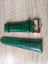 Echt Leder Uhrenarmband Grün mit Goldener Rolex Schließe Neu Stegb. 22mm