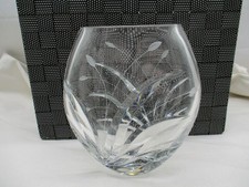 Nachtmann Kristall Vase – graviert „Dekor Fleurie“ Oval – 20x18 cm