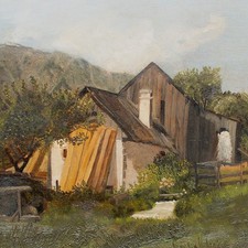 Wassermühle Landschaft Öl