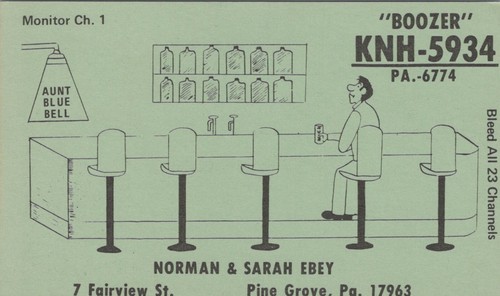 Radio qsl postcard comic - cb,