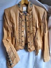 Western-Fransenjacke Damen Gr. 12, hellbraun