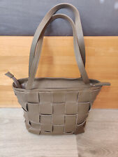 LUCCA BALDI Tasche Handtasche Shopper beige geflochten Leder wie NEU