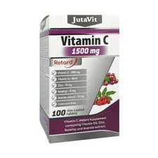 JutaVit Vitamine C 1500 mg, D3, Zink, Nadel Rose Extrakt, Acerola, 100 Tablets
