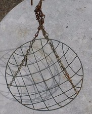 runde  Hängeampel ? Korb Blumen Eisenkorb Blumenampel Deckenampel mit Ketten