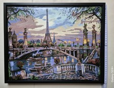 Acrylbild Paris, Handgemalt