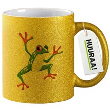 Glitzertasse Frosch Comic