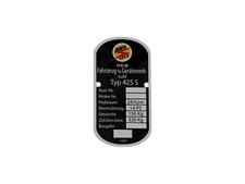 Typenschild rahmenplakette - typenschild,,
