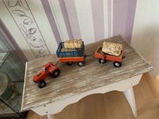 STEIFF  TRAKTOR Trecker mit 2 Anhängern - Holz - sehr guter Zustand