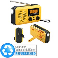 infactory Solar- und Dynamo-Koffer-Radio, LED-Licht, SOS, Versandrückläufer