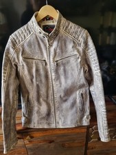 Lederjacke / Bikerjacke Gesteppt Gr. M Vintage Cremeweiß Neu ungetragen