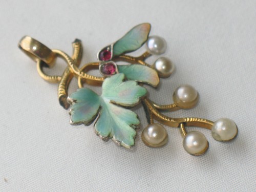 Jugendstil anhänger emaille - jugendstil,