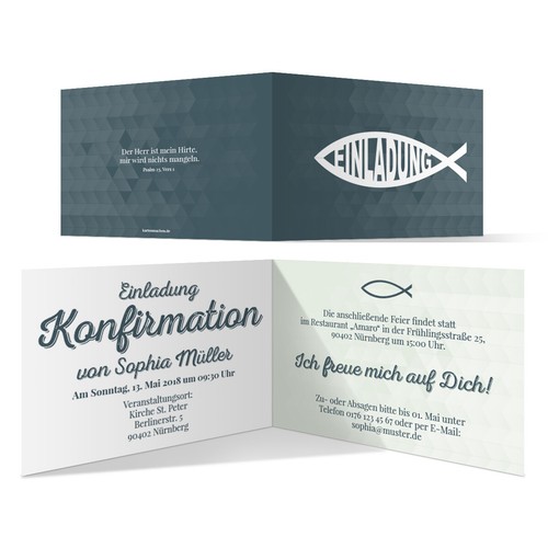 Konfirmation einladungskarten - konfirmation,
