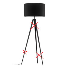 Stehleuchte Tago, Dreibein Schirm schwarz/silber Stehlampe Lampe SIEHE TEXT/F814