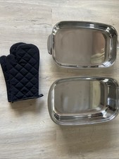 Bräter mit Deckel Gourmet * Edelstahl  36x24,5x9cm, bzw.36x24,5x6 cm