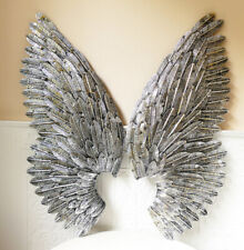 Wanddeko große Deko Engelsflügel Metall  Antik Stil Vintage Weihnachten
