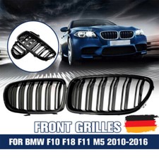 FÜR BMW 5ER F10 F11 2010-16 SPORT KÜHLERGRILL NIEREN DOPPELSTEG GLANZ SCHWARZ DE