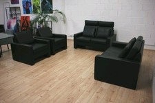Cor Conseta 2x 2 Sitzer + 2 Sessel Leder schwarz Designklassiker Loft Sofa