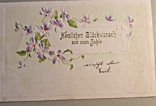 Alte prägekarte herzlicen - alte, ak