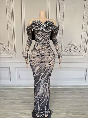 Schwarzes owambe kleid - schwarzes,