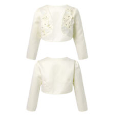 Mädchen Bolero Strickjacke Blumen Diamanten Schulterjacke zum Kommunionkleid