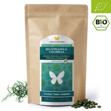 500g BIO Spirulina & Chlorella Tabletten nach EU-Öko-Standard Presslinge Kapseln
