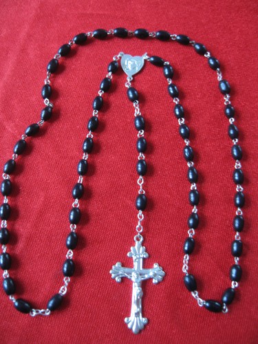 Rosenkranz kette schwarz kreuz - kette,