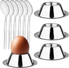 Eierbecher 4er Set + 6 Löffel