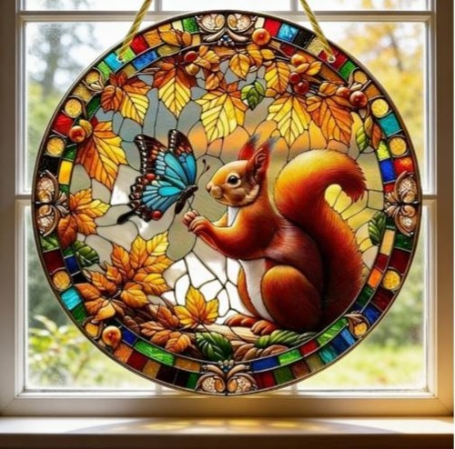 Acrylbild eichhörnchen mit - acrylbild,