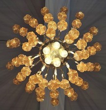 Vintage Murano Amber Flower