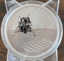 2019 Perth Mint  1oz Fine Silber Münze Coin Australian  Mond Landung BU selten