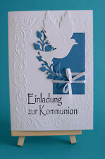 3D Einladungskarten Konfirmation Kommunion Taufe Dunkelblau