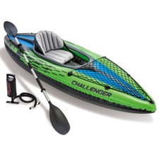 Challenger K1 Kajak Set Schlauchboot + Paddel + Pumpe für 1 Person von INTEX