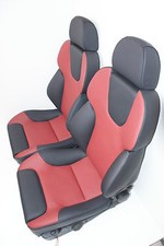 RECARO STYLE PAAR LEDER NEU BEZOGEN SCHWARZ-WEINROT