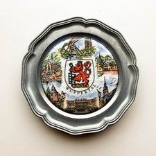 5 Zinnuntersetzer mit Keramik