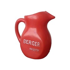 Berger Anisette Krug, 1950er Jahre, Vintage Anis, Pitcher, France, rot Plastik 