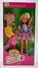 1994 Polly Pocket Stacie Barbie Puppe / mit 3 Polly Figuren / Mattel 12982, NrfB