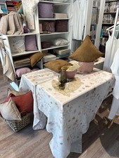 Pichler Leinen Tischdecke Ophelia in Kiesel 100 x 100 cm