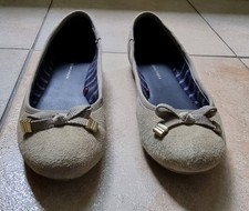 Tommy Hilfiger Damen Wildleder Leder Ballerinas Grösse 37 Farbe Beige