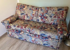 Ausziehcouch Schlafsofa 2 Sitzer Polstercouch mit Bettkasten bunt