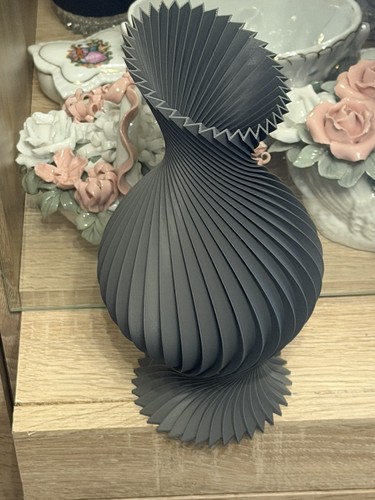 Deco vase grau gerillt - vase,