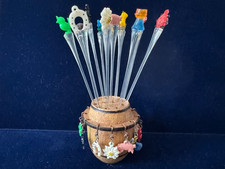 Vintage Bowle Spieß Glasmerker Partyspieß Cocktailspieß 60er