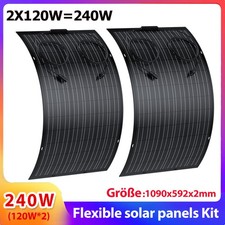 240W Flexibles Solarmodule | 2* 120W Solarpanel für Wohnmobil Balkonkraftwerk 0%