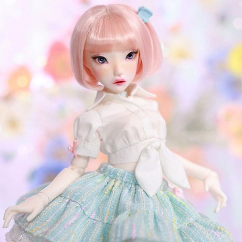 Bjd doll girl pink wig - 1/4,