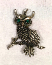 OWL PENDANT VINTAGE SILVER